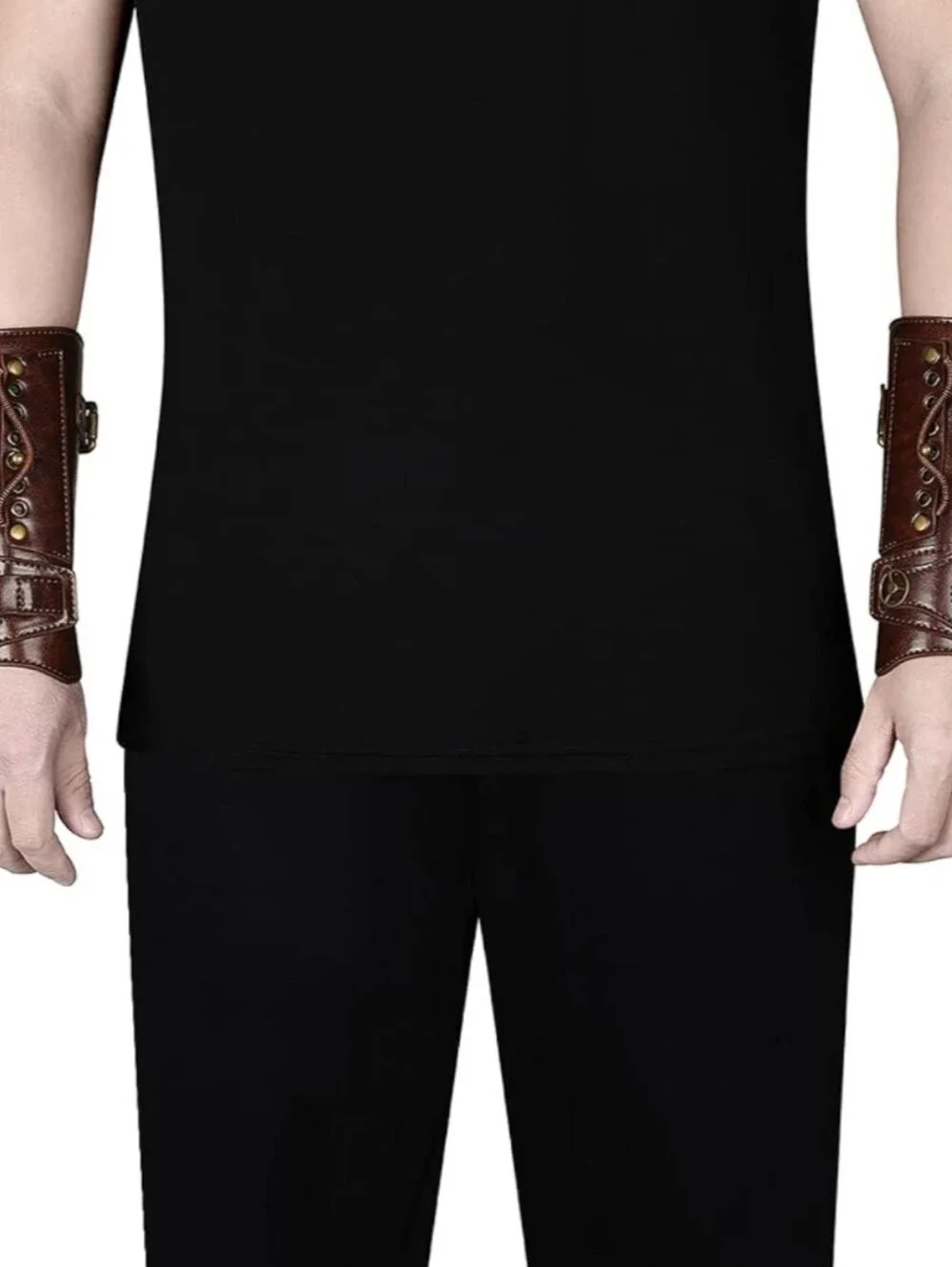Steampunk Armbands W/ Decorative watch Combat Arm Bracers Medieval Armor Costume